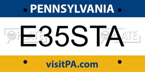 E35STA Pennsylvania License Plate