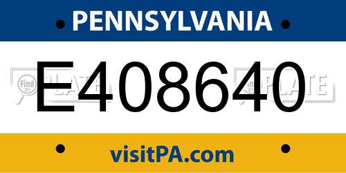 E408640 Pennsylvania License Plate
