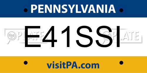 E41SSI Pennsylvania License Plate
