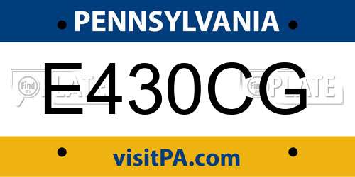 E430CG Pennsylvania License Plate