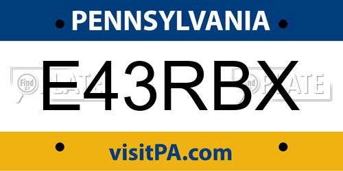 E43RBX Pennsylvania License Plate