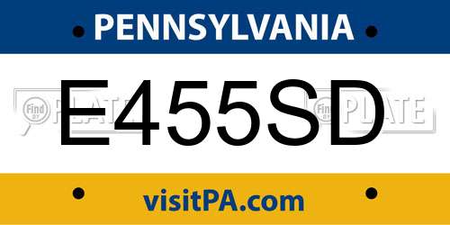 E455SD Pennsylvania License Plate