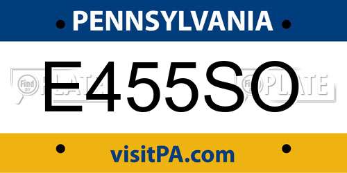 E455SO Pennsylvania License Plate