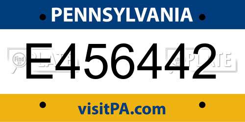 E456442 Pennsylvania License Plate