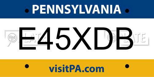 E45XDB Pennsylvania License Plate