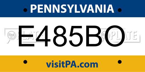 E485BO Pennsylvania License Plate