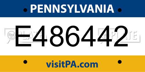 E486442 Pennsylvania License Plate