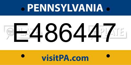 E486447 Pennsylvania License Plate