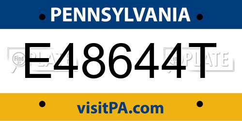E48644T Pennsylvania License Plate