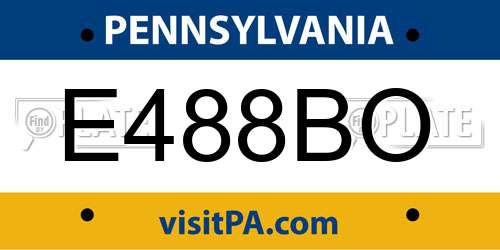 E488BO Pennsylvania License Plate