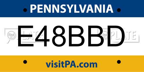 E48BBD Pennsylvania License Plate