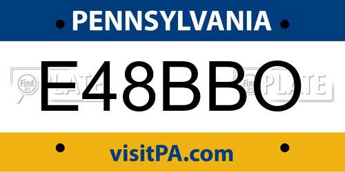E48BBO Pennsylvania License Plate