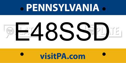 E48SSD Pennsylvania License Plate