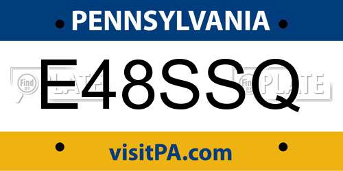 E48SSQ Pennsylvania License Plate
