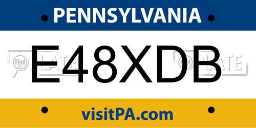 E48XDB Pennsylvania License Plate