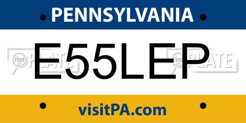 E55LEP Pennsylvania License Plate