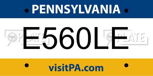 E560LE Pennsylvania License Plate