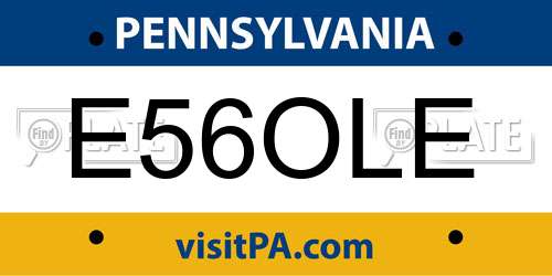 E56OLE Pennsylvania License Plate