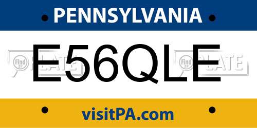 E56QLE Pennsylvania License Plate