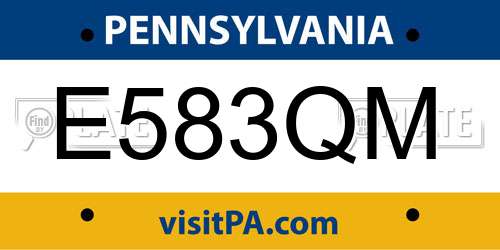 E583QM Pennsylvania License Plate
