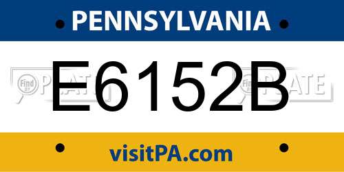 E6152B Pennsylvania License Plate