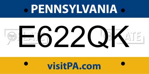E622QK Pennsylvania License Plate