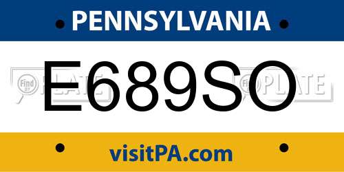 E689SO Pennsylvania License Plate