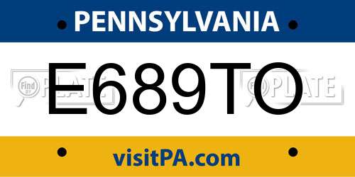 E689TO Pennsylvania License Plate