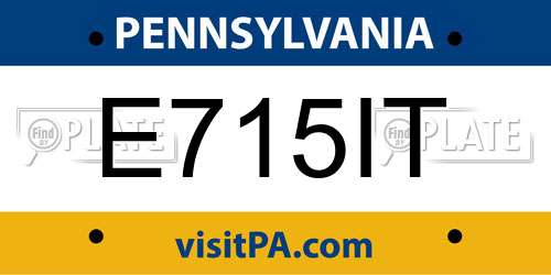 E715IT Pennsylvania License Plate
