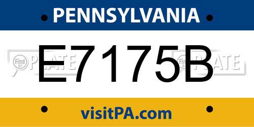 E7175B Pennsylvania License Plate