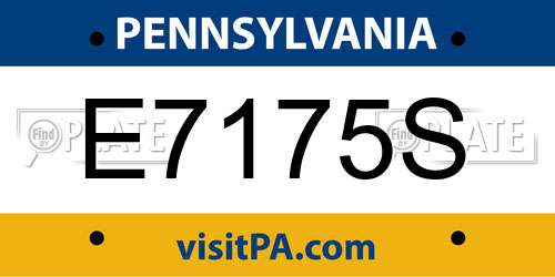 E7175S Pennsylvania License Plate