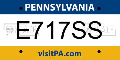 E717SS Pennsylvania License Plate