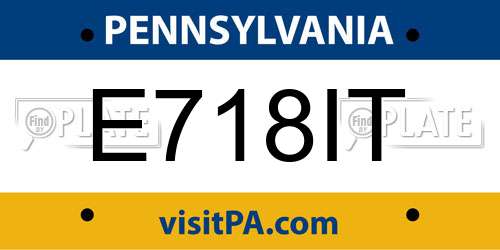E718IT Pennsylvania License Plate