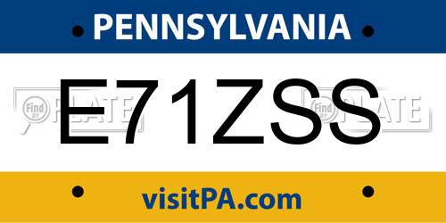 E71ZSS Pennsylvania License Plate