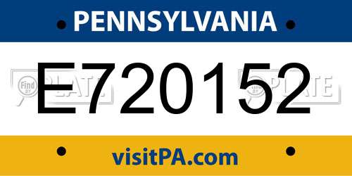 E720152 Pennsylvania License Plate