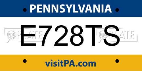 E728TS Pennsylvania License Plate