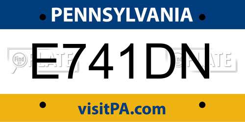 E741DN Pennsylvania License Plate
