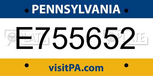 E755652 Pennsylvania License Plate