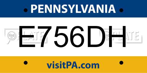 E756DH Pennsylvania License Plate