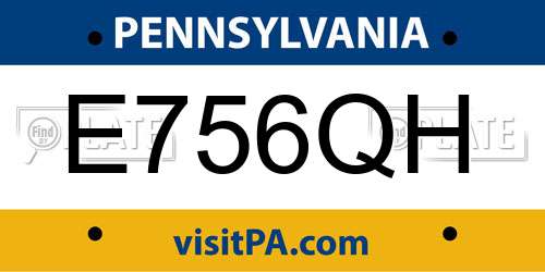 E756QH Pennsylvania License Plate