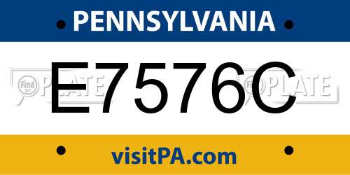 E7576C Pennsylvania License Plate
