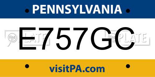 E757GC Pennsylvania License Plate