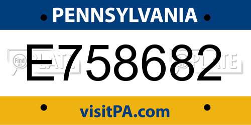 E758682 Pennsylvania License Plate