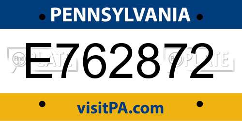 E762872 Pennsylvania License Plate
