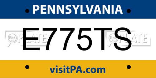 E775TS Pennsylvania License Plate