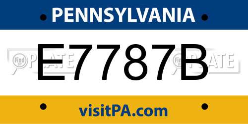 E7787B Pennsylvania License Plate