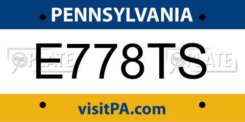 E778TS Pennsylvania License Plate