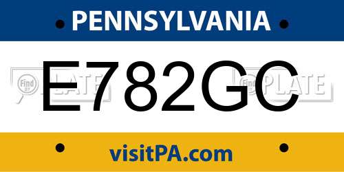 E782GC Pennsylvania License Plate