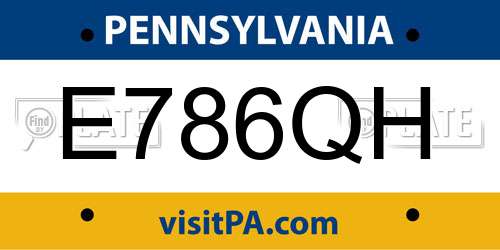 E786QH Pennsylvania License Plate