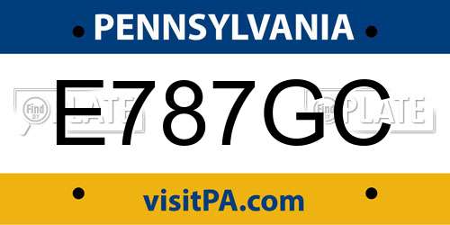 E787GC Pennsylvania License Plate